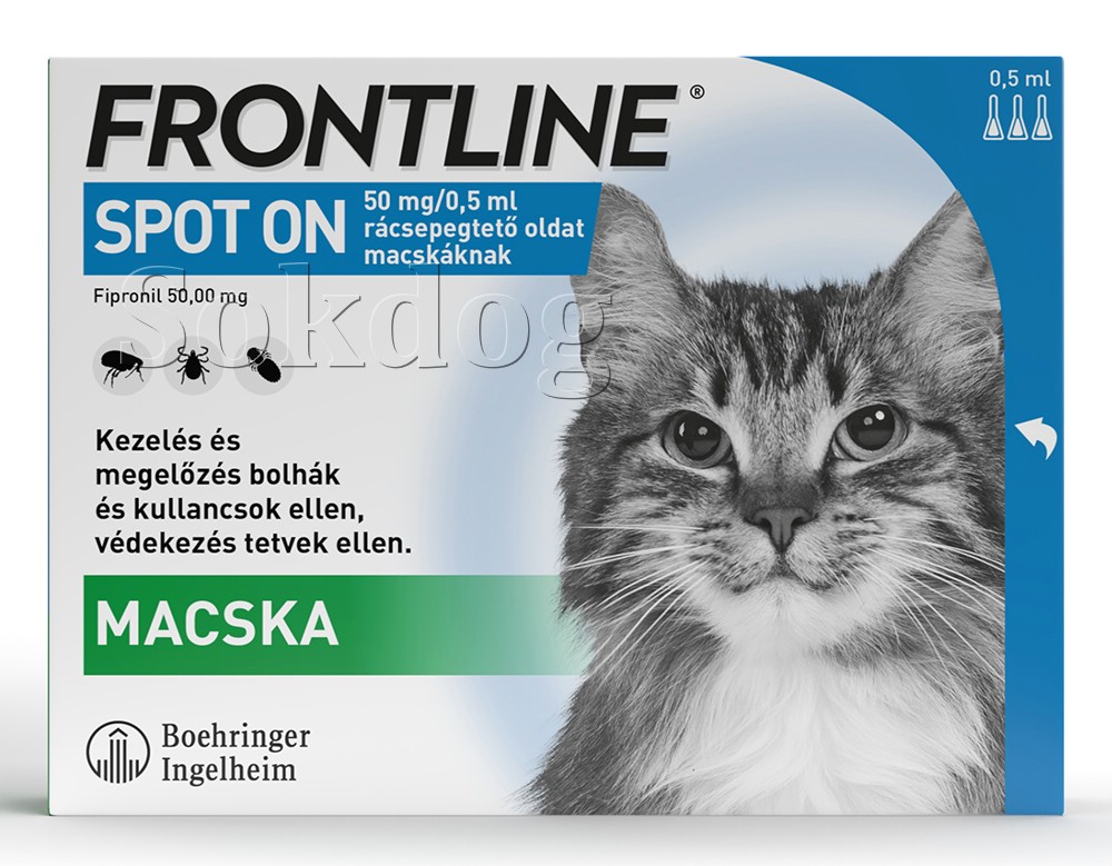 Frontline bolha-kullancs cseppentő macskáknak, 3pipetta