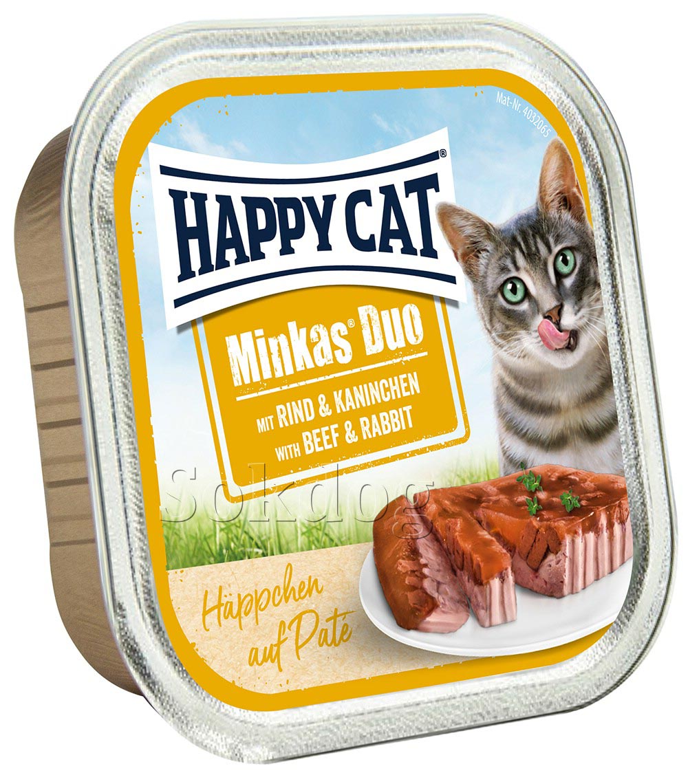 Happy Cat Minkas Duo marha & nyúl 12*100g