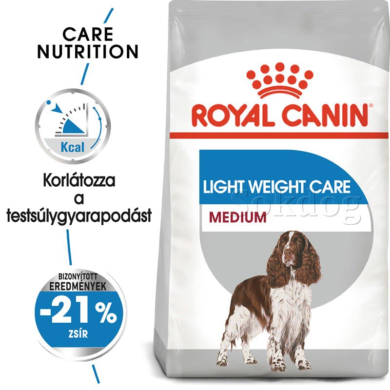 Royal Canin Medium Light Weight Care 12kg - száraz táp közepes testű felnőtt kutyák részér