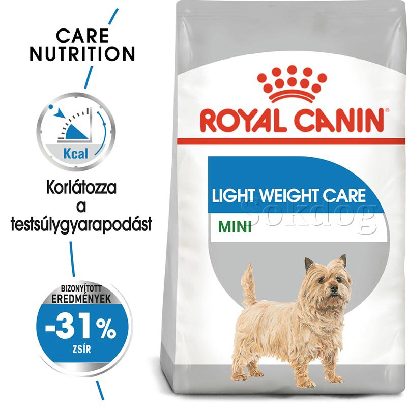 Royal Canin Mini Light Weight Care 8kg - száraz táp kistestű felnőtt kutyák részére