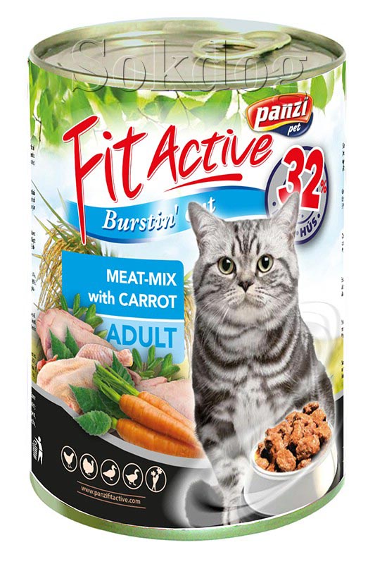 FitActive Cat Meat-Mix konzerv 12*415g