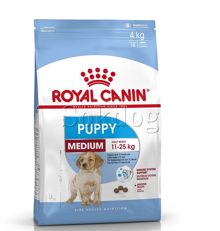 Royal Canin Medium Puppy 4kg - közepes testű kölyök kutya száraz táp