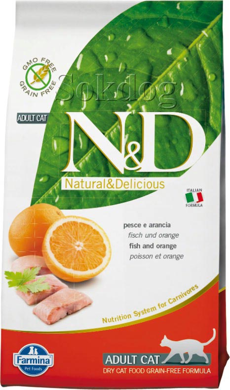 -N&D Cat Grain Free hal&narancs 10kg
