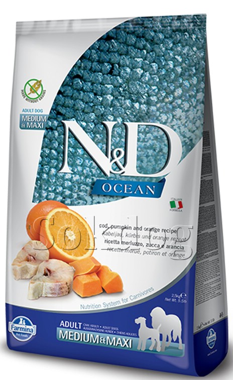 N&D Ocean Pumpkin Adult tőkehal & narancs 2,5kg