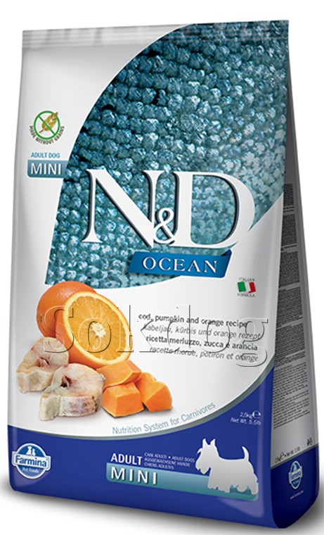 N&D Ocean Pumpkin Adult Mini tőkehal & narancs 7kg