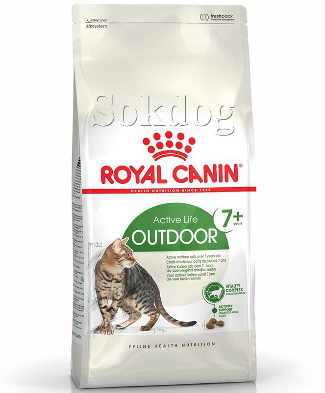 Royal Canin Outdoor 7+, 2*400g - szabadba gyakran kijáró, aktív idősödő macska száraztáp
