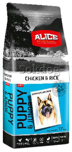 Alice Puppy & Junior Chicken & Rice 17kg