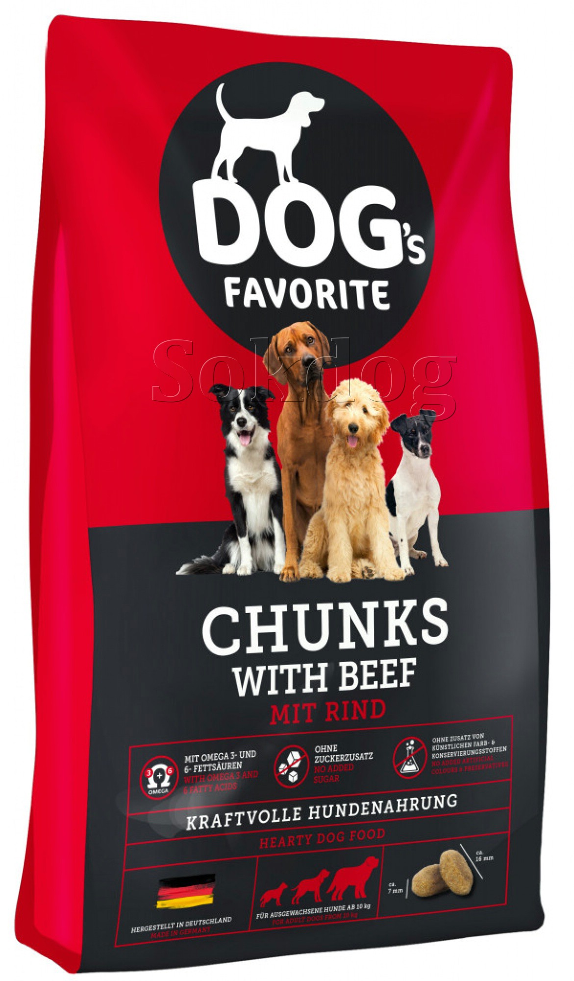 Dogs Favorite Chunks with Beef 15kg