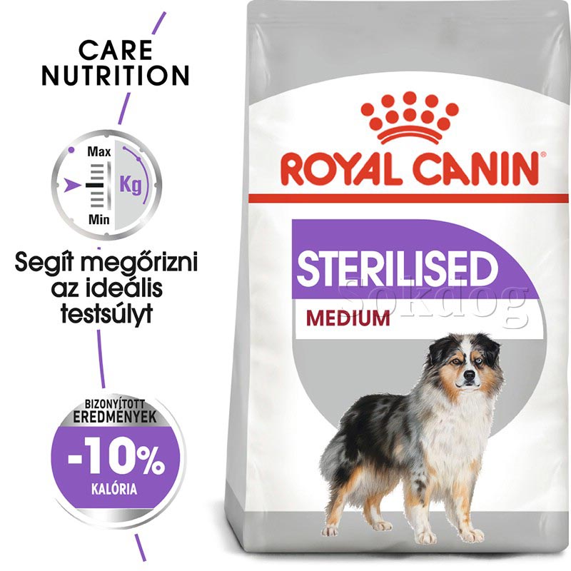 Royal Canin Medium Sterilised 3kg - száraz táp közepes testű felnőtt kutyák részére